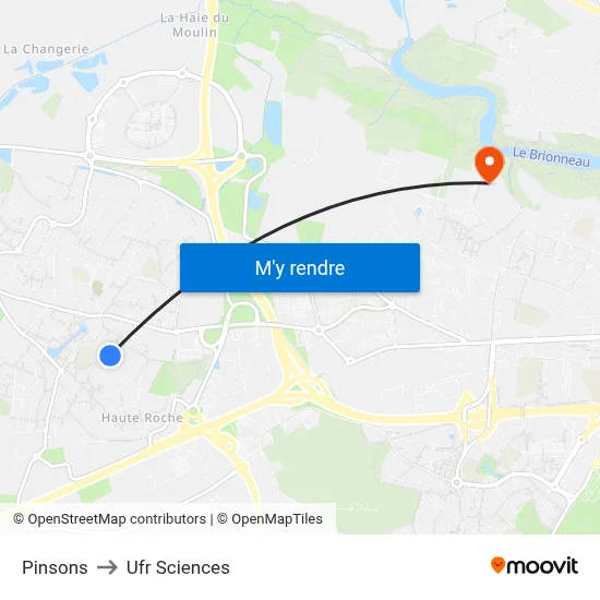Pinsons to Ufr Sciences map