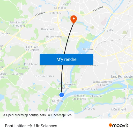 Pont Laitier to Ufr Sciences map