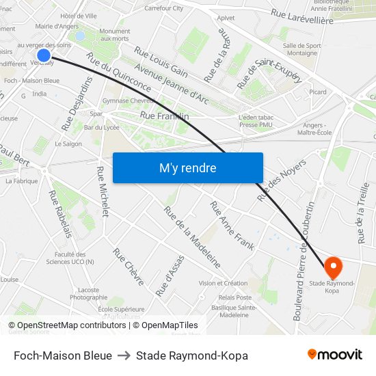 Foch-Maison Bleue to Stade Raymond-Kopa map