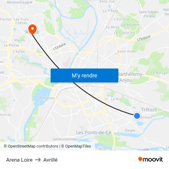 Arena Loire to Avrillé map