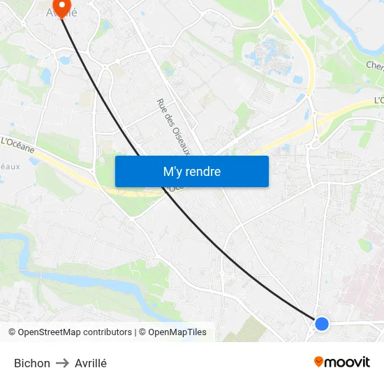 Bichon to Avrillé map
