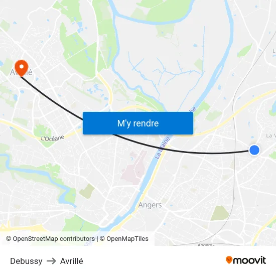 Debussy to Avrillé map