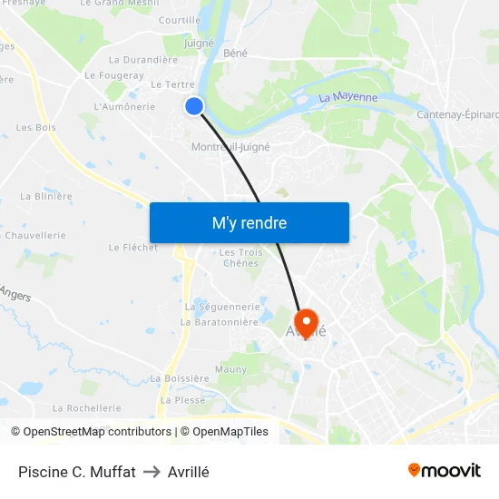 Piscine C. Muffat to Avrillé map