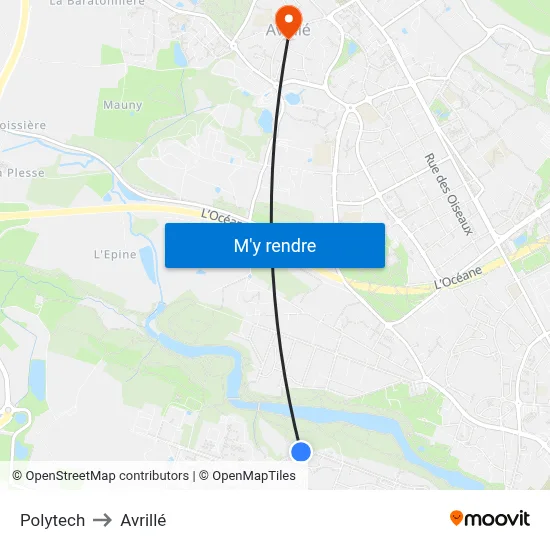 Polytech to Avrillé map
