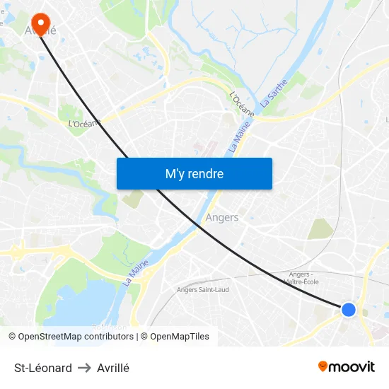 St-Léonard to Avrillé map