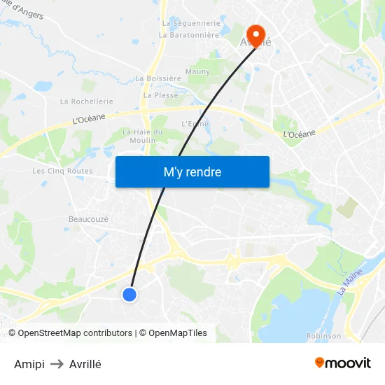 Amipi to Avrillé map