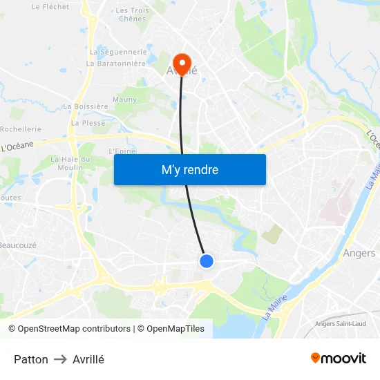 Patton to Avrillé map