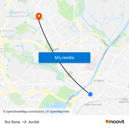 Roi Rene to Avrillé map