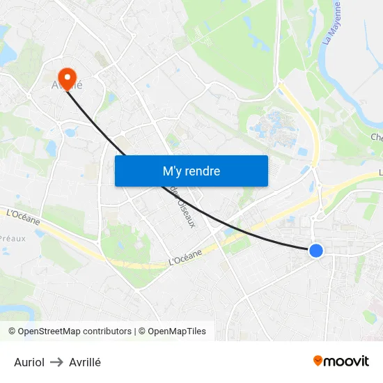 Auriol to Avrillé map