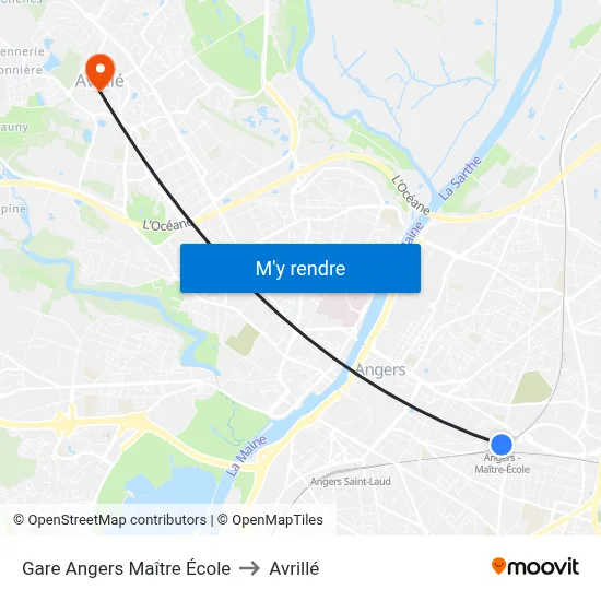 Gare Angers Maître École to Avrillé map