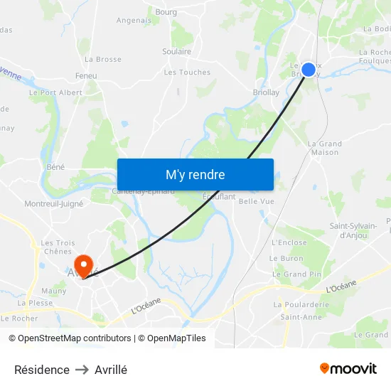 Résidence to Avrillé map
