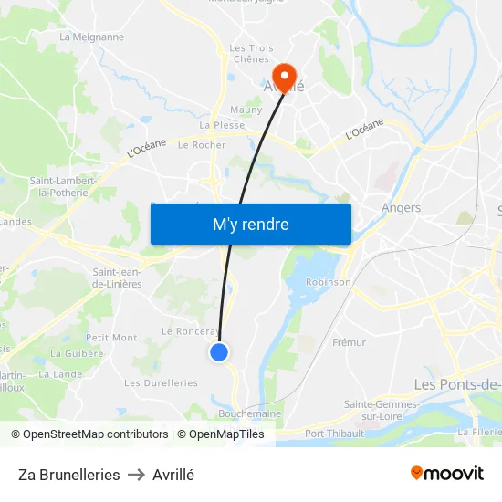 Za Brunelleries to Avrillé map