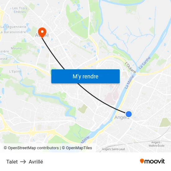 Talet to Avrillé map
