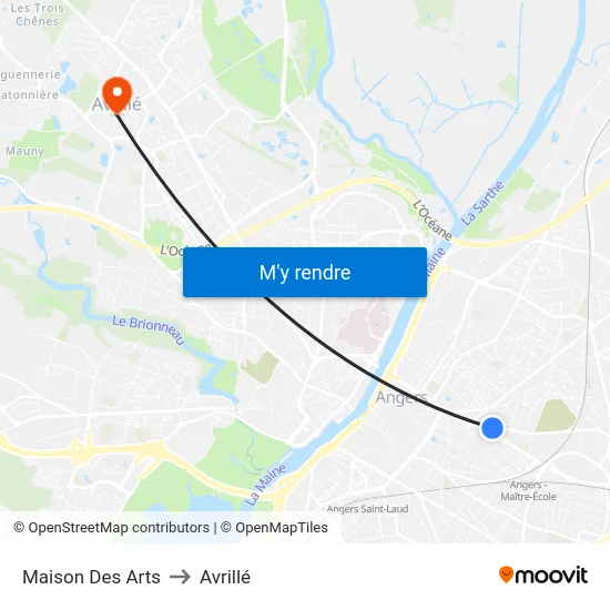 Maison Des Arts to Avrillé map