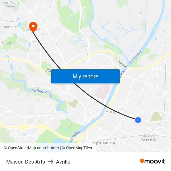 Maison Des Arts to Avrillé map
