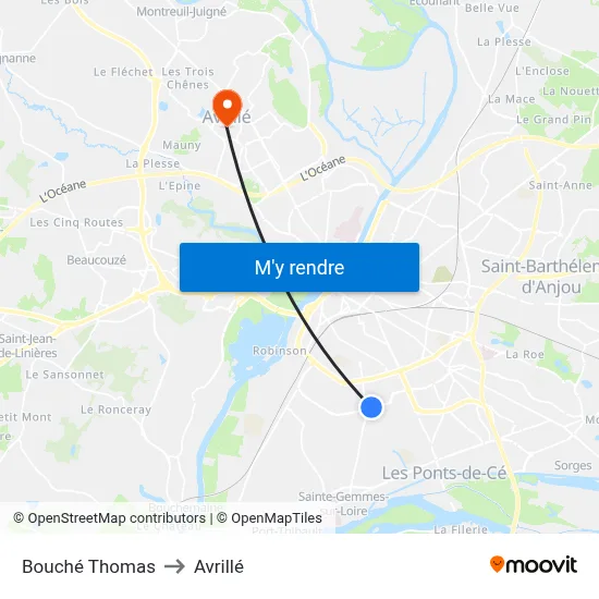 Bouché Thomas to Avrillé map