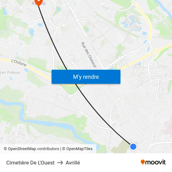 Cimetière De L'Ouest to Avrillé map