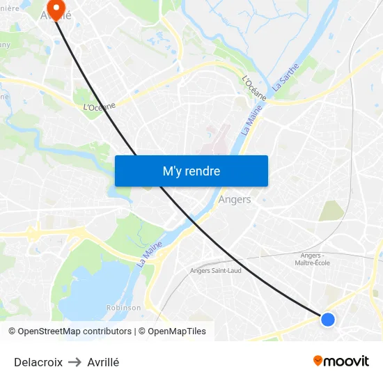 Delacroix to Avrillé map