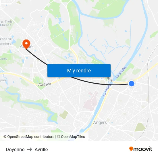 Doyenné to Avrillé map