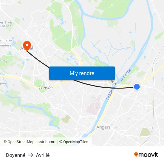 Doyenné to Avrillé map