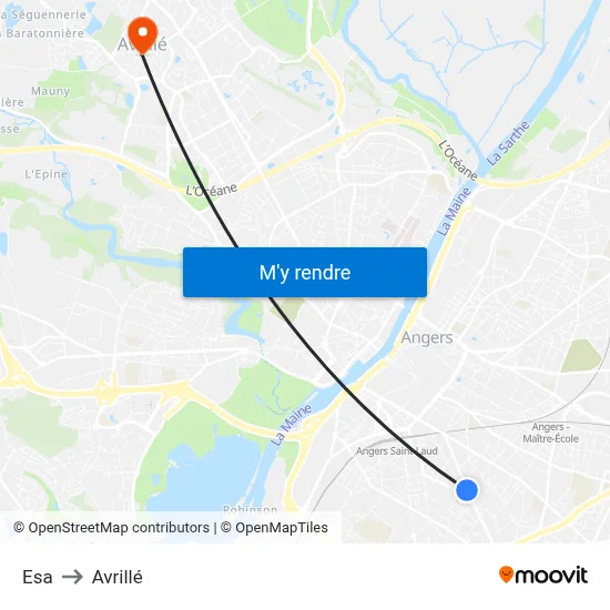Esa to Avrillé map
