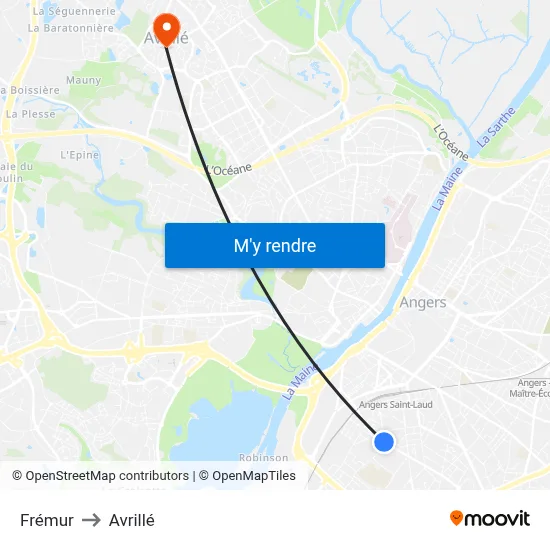 Frémur to Avrillé map