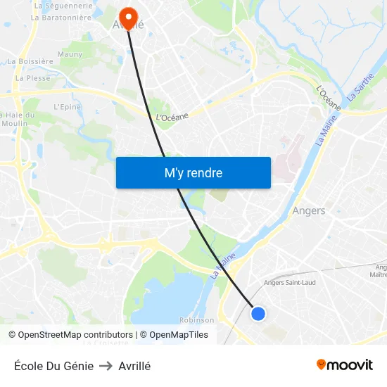 École Du Génie to Avrillé map