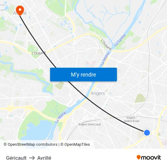 Géricault to Avrillé map
