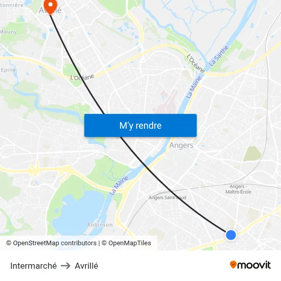 Intermarché to Avrillé map