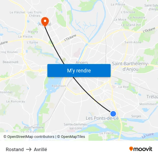 Rostand to Avrillé map
