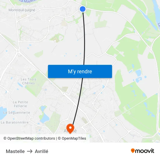 Mastelle to Avrillé map