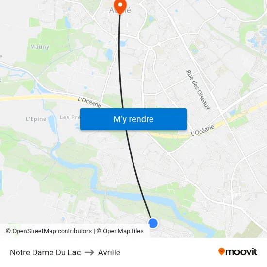 Notre Dame Du Lac to Avrillé map