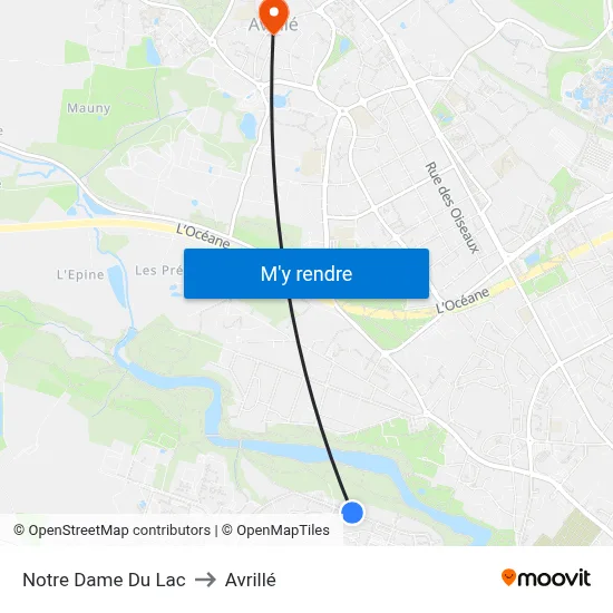 Notre Dame Du Lac to Avrillé map