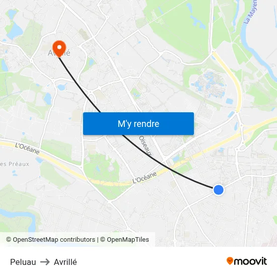 Peluau to Avrillé map