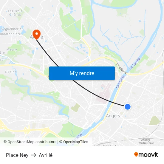 Place Ney to Avrillé map