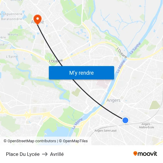 Place Du Lycée to Avrillé map