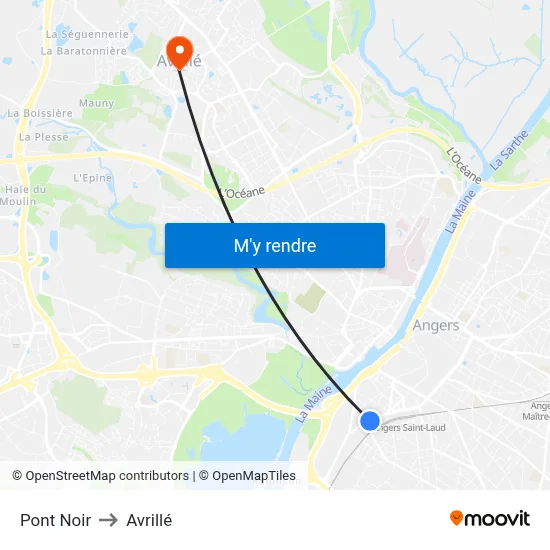 Pont Noir to Avrillé map