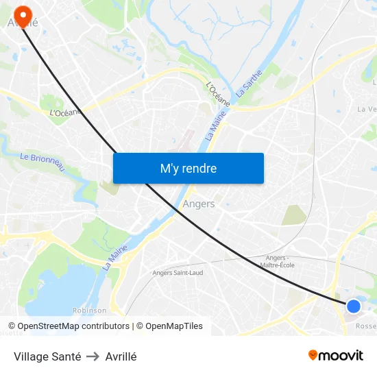 Village Santé to Avrillé map