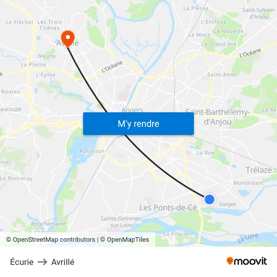 Écurie to Avrillé map