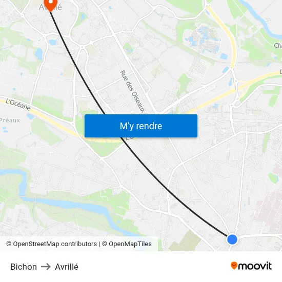 Bichon to Avrillé map