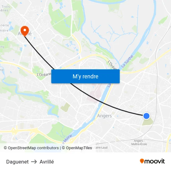 Daguenet to Avrillé map