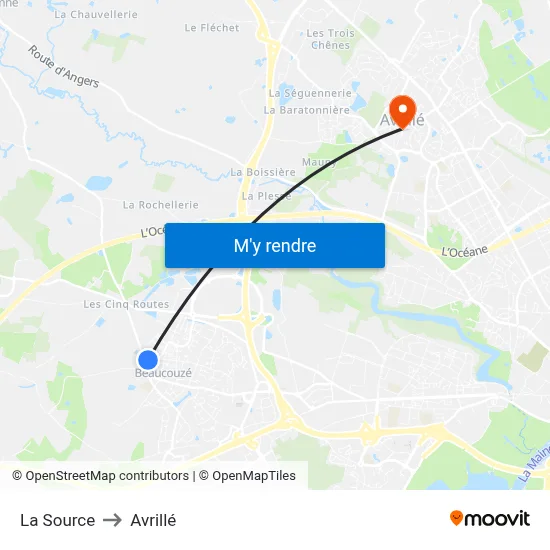 La Source to Avrillé map