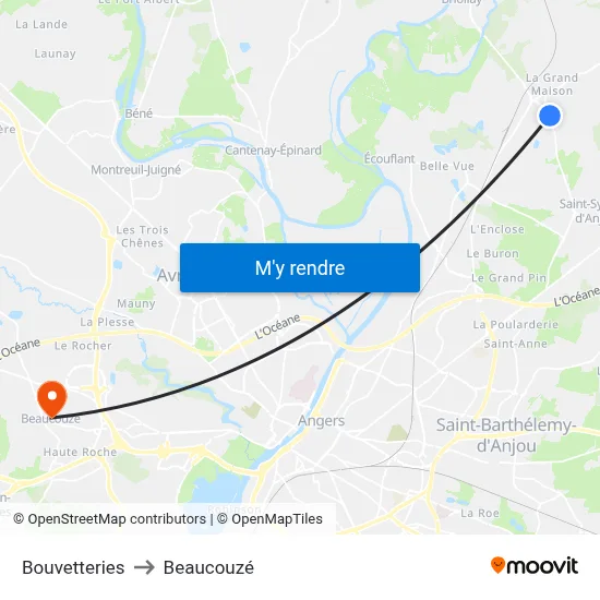 Bouvetteries to Beaucouzé map