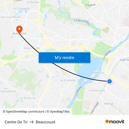 Centre De Tri to Beaucouzé map