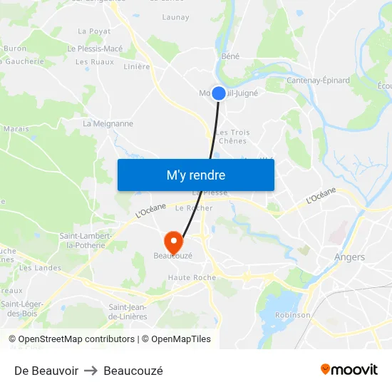 De Beauvoir to Beaucouzé map