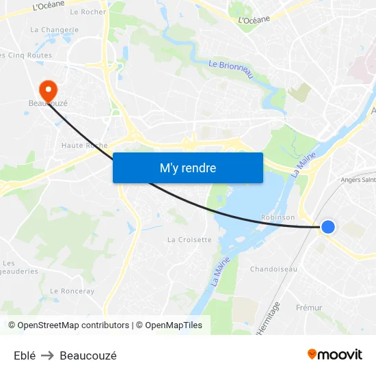 Eblé to Beaucouzé map