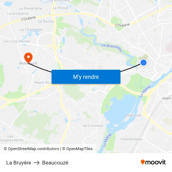 La Bruyère to Beaucouzé map