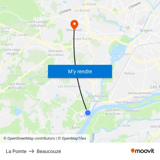 La Pointe to Beaucouzé map