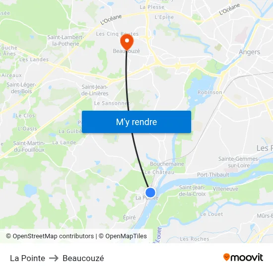 La Pointe to Beaucouzé map