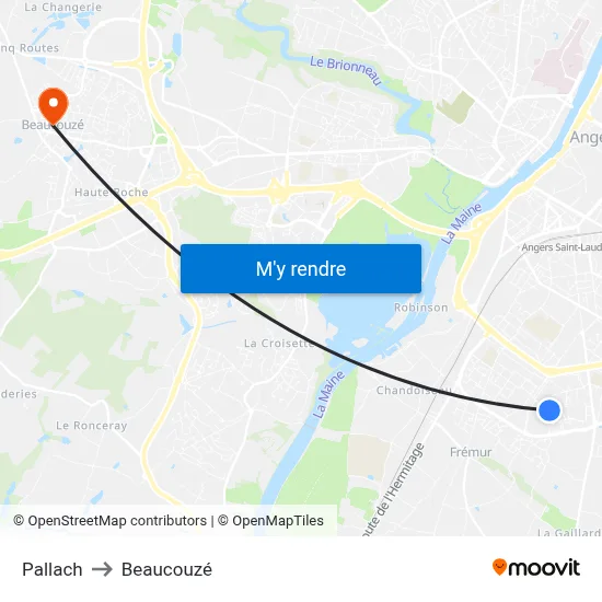 Pallach to Beaucouzé map